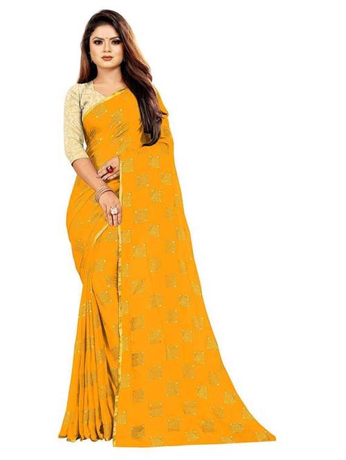 women's printed yellow colored saree - 19854891 - Very Small Image - 1