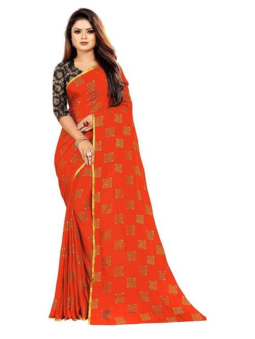 women's self design orange colored saree - 19855472 - Very Small Image - 1