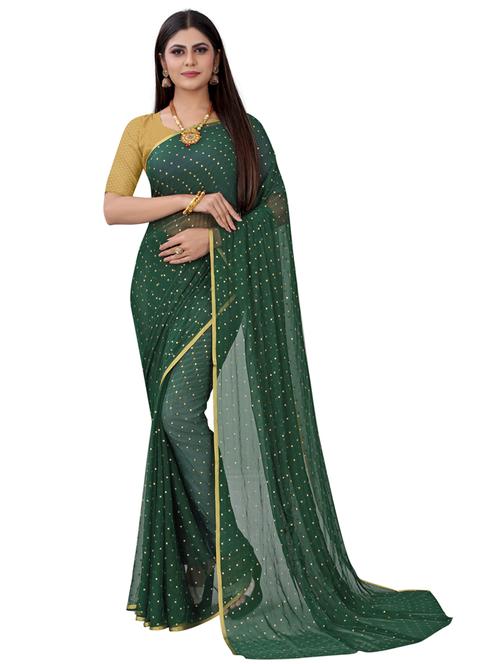 women's self design dark green colored saree - 19855726 - Very Small Image - 1