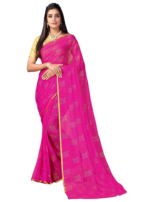 women's self design pink colored saree with blouse - 19855801 - Very Small Image - 1
