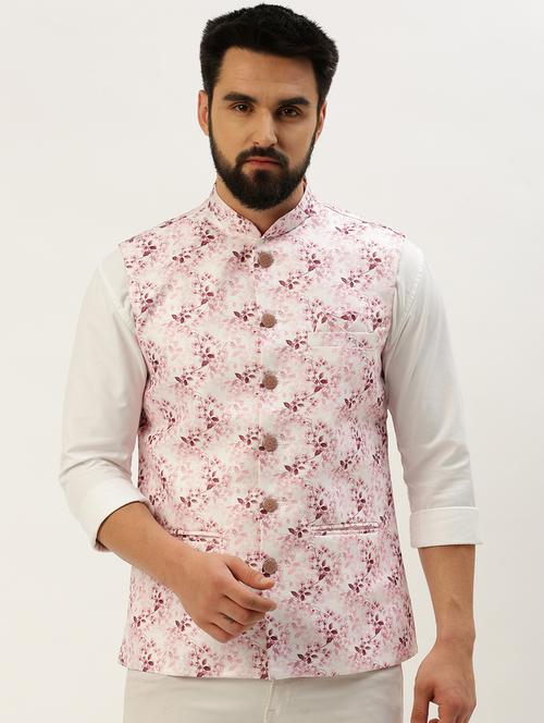 pink cotton nehru jacket - 19855903 - Very Small Image - 1