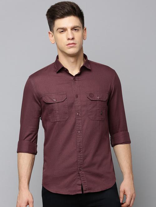 mens solid casual shirt - 19856069 - Very Small Image - 1