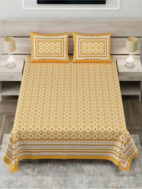 texstylers cotton 108 x 108 inches jaipuri king size bedsheet with 2 pillow covers - 19856687 - Very Small Image - 1