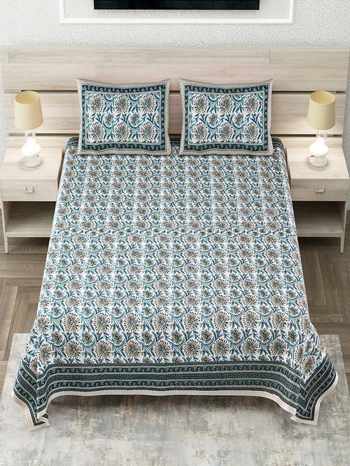 texstylers cotton 108 x 108 inches jaipuri king size bedsheet with 2 pillow covers - 19856690 - Very Small Image - 1