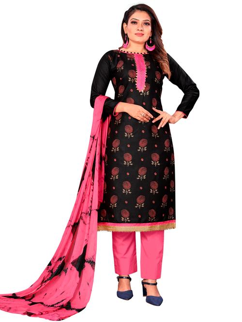 florals prints unstitched suit - 19856703 - Very Small Image - 1