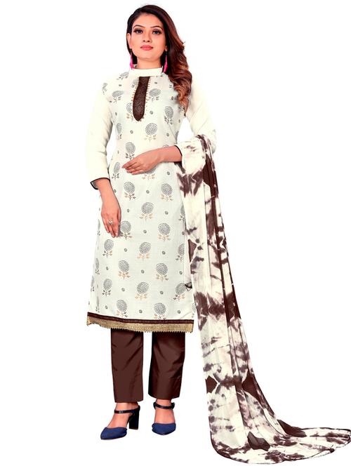 florals prints unstitched suit - 19856704 - Very Small Image - 1