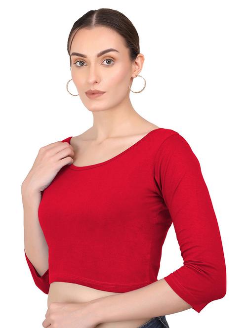 women's crop round neck top - 19857867 - Very Small Image - 1