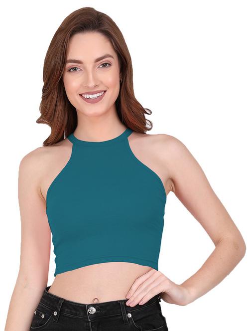 women's crop round neck top - 19858004 - Very Small Image - 1