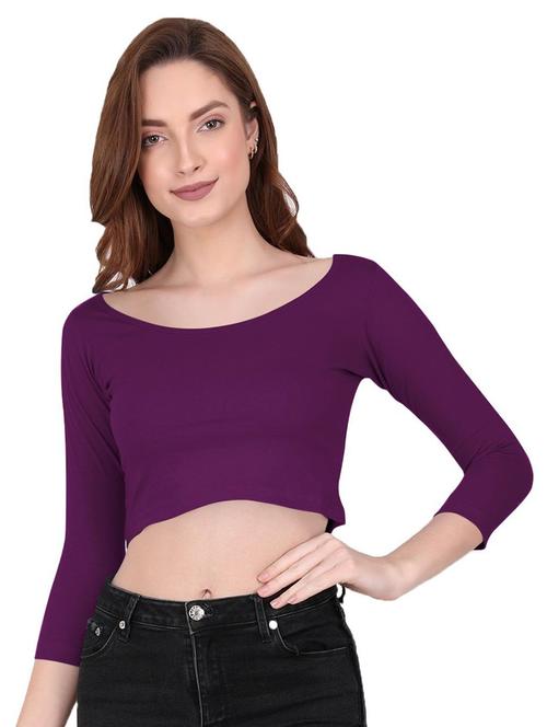 women's crop boat neck top - 19858111 - Very Small Image - 1