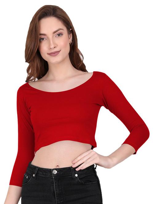 women's crop boat neck top - 19858113 - Very Small Image - 1