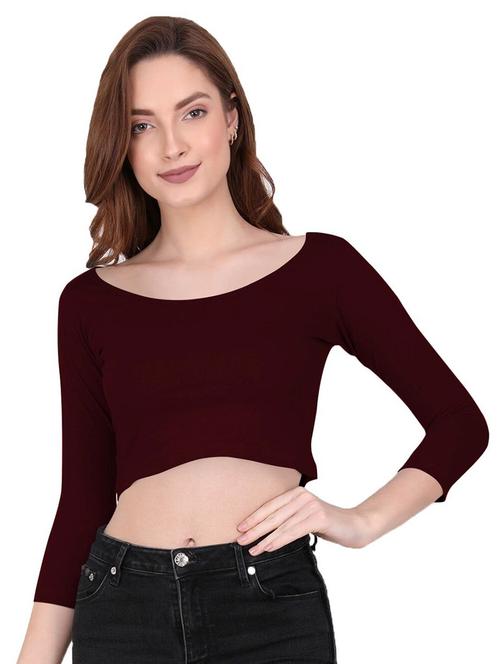 women's crop boat neck top - 19858116 - Very Small Image - 1