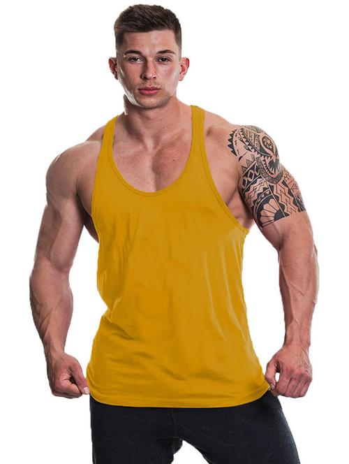 yellow cotton blend vest - 19858980 - Very Small Image - 1
