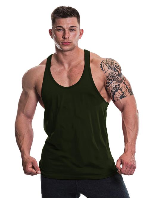 men scoop neck solid vest - 19859263 - Very Small Image - 1