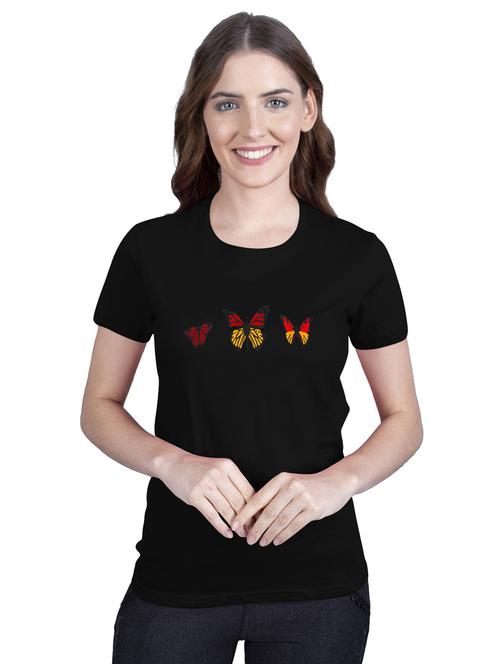 women's front print round neck t-shirt - 19859350 - Very Small Image - 1
