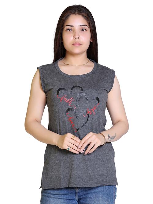 women's front print round neck t-shirt - 19859811 - Very Small Image - 1
