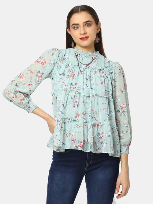 women's a line mock neck top - 19860777 - Very Small Image - 1