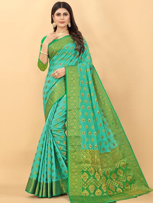 self design kanjivaram saree with blouse - 19860924 - Very Small Image - 1