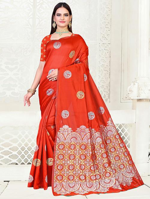 self design kanjivaram saree with blouse - 19860985 - Very Small Image - 1
