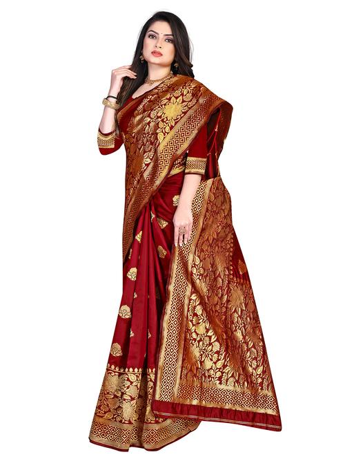 self design banarasi saree - 19861087 - Very Small Image - 1