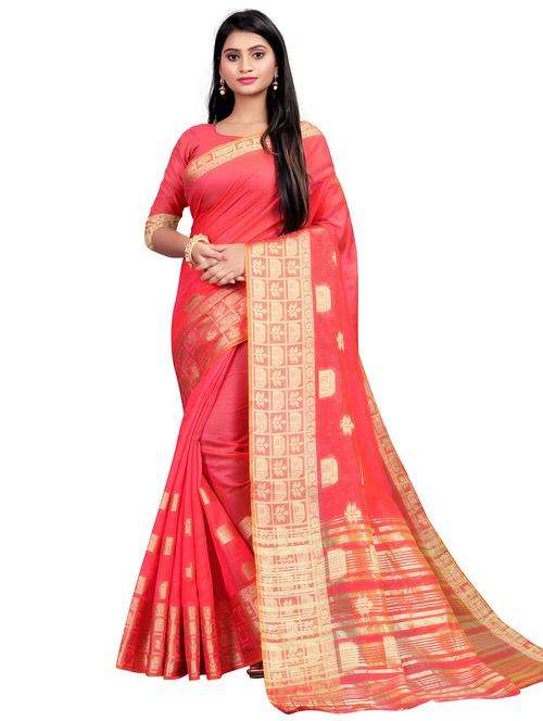 self design woven saree with blouse - 19861106 - Very Small Image - 1