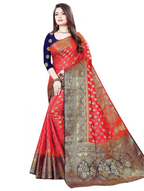 self design kanjivaram saree with blouse - 19861120 - Very Small Image - 1