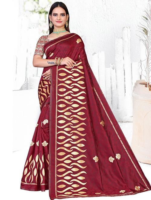 cotton silk printed saree with blouse - 19861146 - Very Small Image - 1