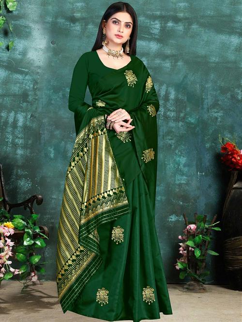 self design banarasi silk saree with blouse - 19861254 - Very Small Image - 1