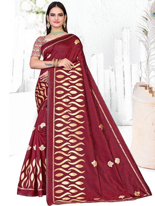 cotton silk printed saree with blouse - 19861269 - Very Small Image - 1
