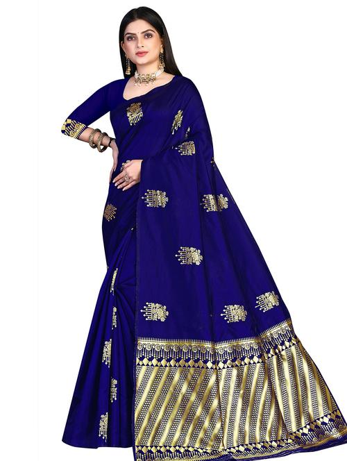 self design woven saree with blouse - 19861284 - Very Small Image - 1