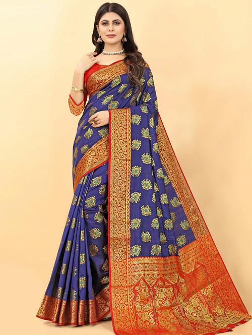 self design woven saree - 19861291 - Very Small Image - 1