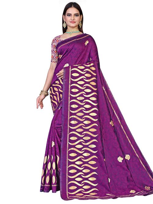 self design printed saree with blouse - 19861323 - Very Small Image - 1