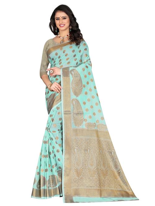 self design woven saree with blouse - 19861488 - Very Small Image - 1