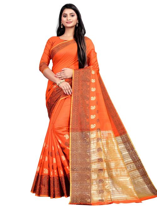 self design woven saree with blouse - 19861528 - Very Small Image - 1