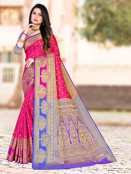 ethnic motif venkatagiri saree with blouse - 19861541 - Very Small Image - 1