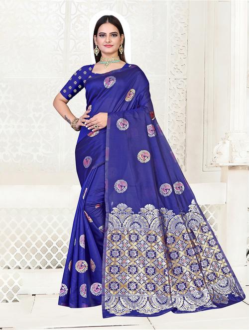 ethnic motif woven saree - 19861630 - Very Small Image - 1