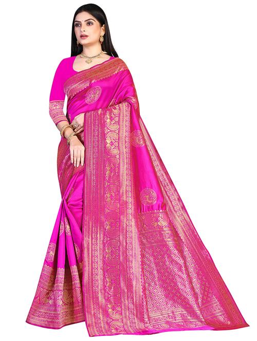 ethnic motif venkatagiri saree with blouse - 19861714 - Very Small Image - 1