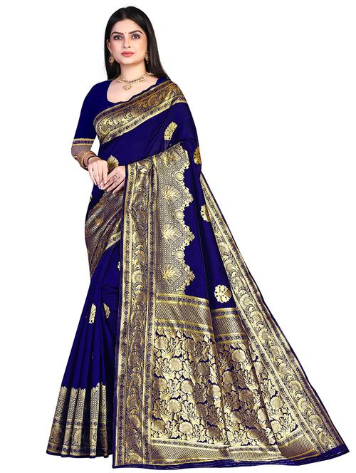 floral banarasi saree with blouse - 19861732 - Very Small Image - 1