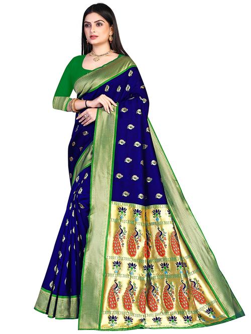 ethnic motif nauvari saree with blouse - 19861761 - Very Small Image - 1