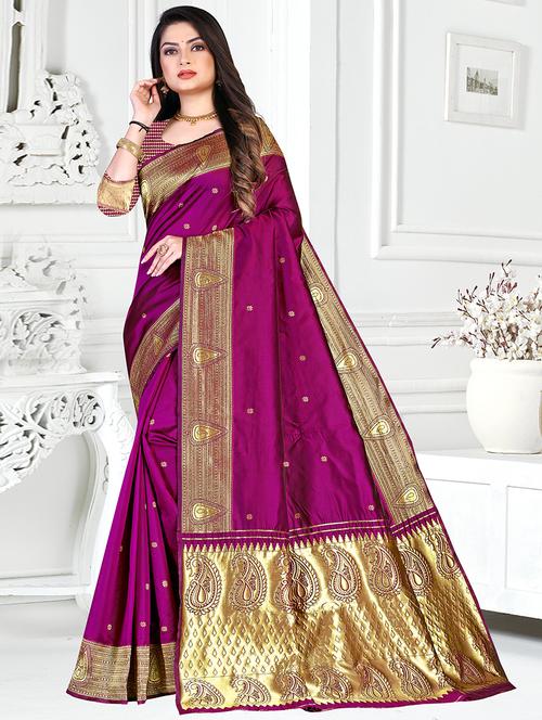 paisley woven saree - 19861780 - Very Small Image - 1