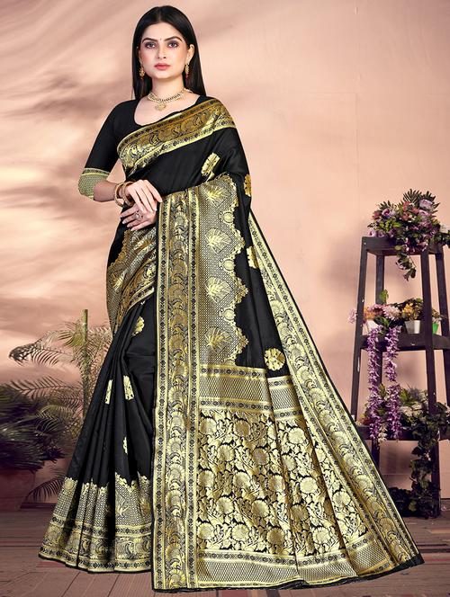 floral banarasi saree - 19861783 - Very Small Image - 1