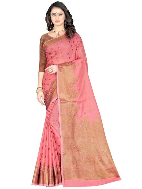 self design woven saree with blouse - 19861845 - Very Small Image - 1