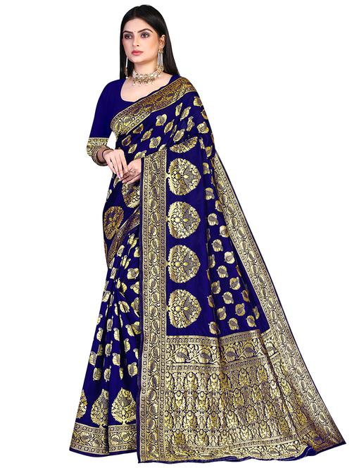 zari woven banarasi saree with blouse - 19861895 - Very Small Image - 1