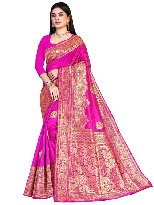 zari woven banarasi saree with blouse - 19861906 - Very Small Image - 1