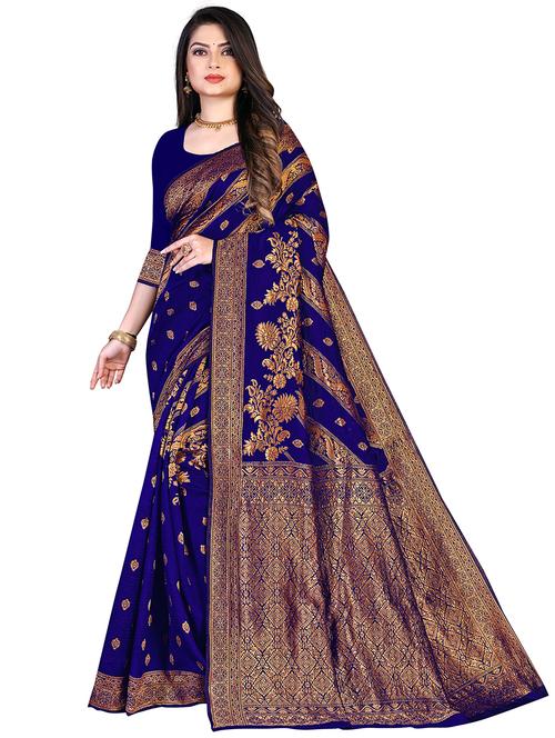zari woven banarasi saree with blouse - 19861909 - Very Small Image - 1
