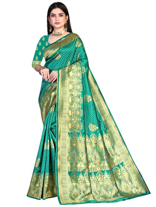 zari woven banarasi saree with blouse - 19861910 - Very Small Image - 1