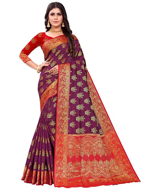 zari woven banarasi saree with blouse - 19861914 - Very Small Image - 1