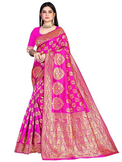 zari woven banarasi saree with blouse - 19861937 - Very Small Image - 1
