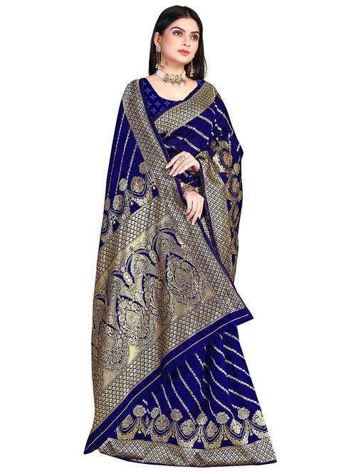 zari woven banarasi saree with blouse - 19861941 - Very Small Image - 1