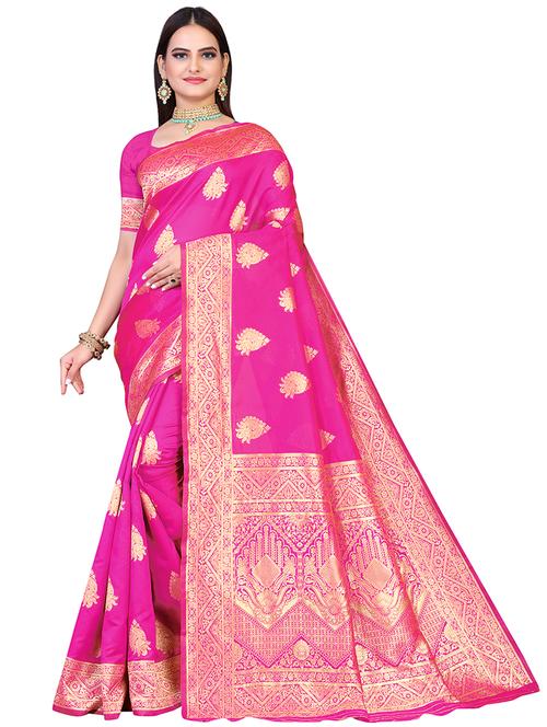 zari woven banarasi saree with blouse - 19862011 - Very Small Image - 1