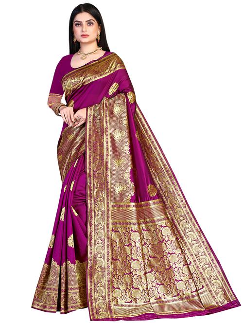 zari woven banarasi saree with blouse - 19862016 - Very Small Image - 1